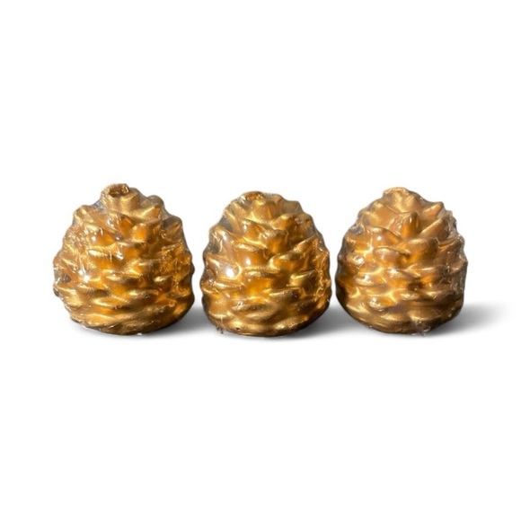NEW NIB Bombay Gold Mini Pinecone Candles – Set of 9 Holiday Christmas Gift - Picture 2 of 6
